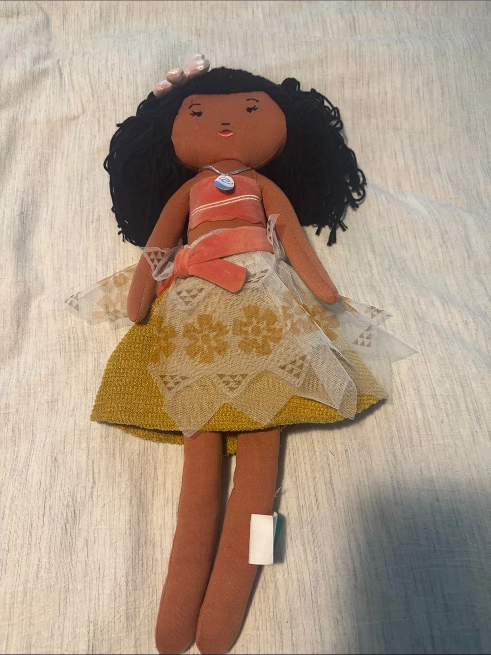 Disney Moana Plush Doll in Black, Brown, Mustard and Pink